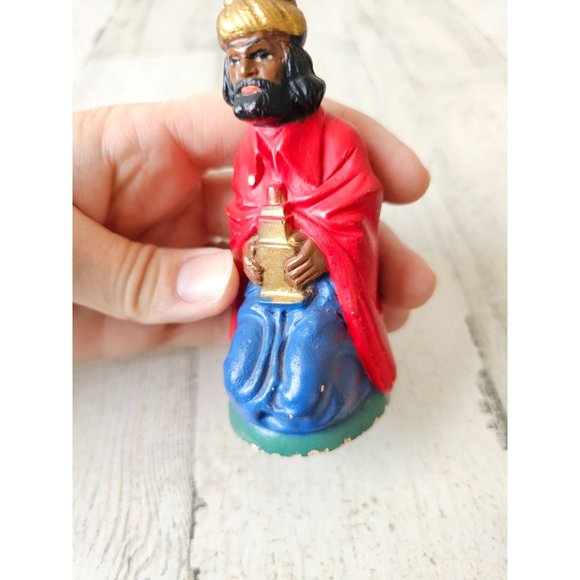 Vintage wiseman United States chalkware incense nativity village Xmas - Picture 6 of 9